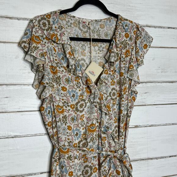 Faherty Carmen Floral Midi Wrap Dress Size Large - Picture 8 of 12